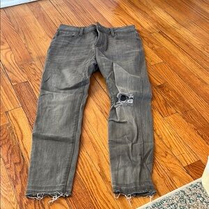 Distressed Gray Jeans